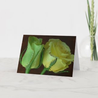 Valentine's Day Card-Jade&Yellow Roses card