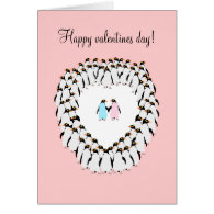 Valentines day card, Penguins in love. Greeting Card
