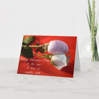 Valentine's Day card -Pink and White Rose card