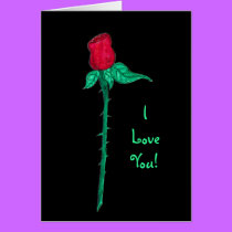 Valentines day Card -Rose - I Love You! cards