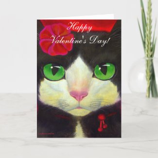 VALENTINE'S DAY CARD - TUXEDO CAT card