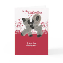 Valentine's Day Card With Cute Kissing Sheep