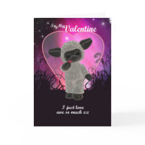 Valentine's Day Card With Cute Sheep