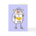 Valentines Day Cartoon Sheep cards