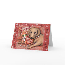 Valentine's Day Cat and Dog Love Card