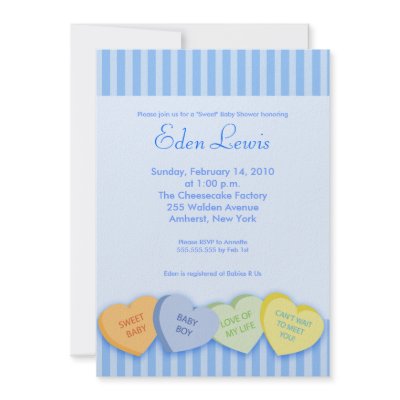 Valentines Day Conversation Heart Baby Shower invitation