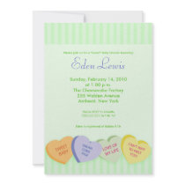 Valentines Day Conversation Heart Baby Shower invitations