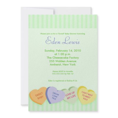 Valentines Day Conversation Heart Baby Shower invitation