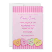 Valentines Day Conversation Heart Baby Shower invitations