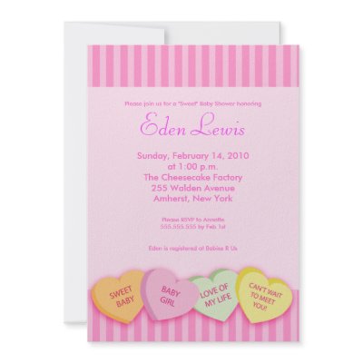 Valentines Day Conversation Heart Baby Shower invitation