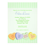 Valentines Day Conversation Heart Baby Shower Custom Announcement