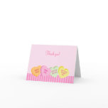 Valentine's Day Conversation Heart Thank you note Card