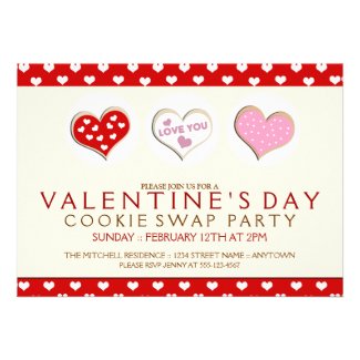 Valentines Day Cookie Swap Party Invitations