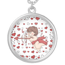 Valentine's Day Cupid Hearts Sterling Silver Neckl Pendant