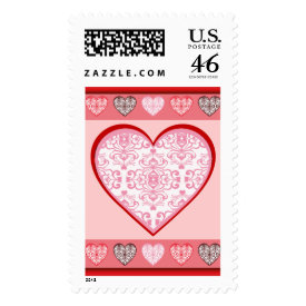 Valentine's Day Damask Hearts Postage Stamp - A pretty damask stamp for all your Valentine's Day cards! Valentine's Day Damask Hearts Postage Stamp - A pretty damask stamp for all your Valentine's Day cards!