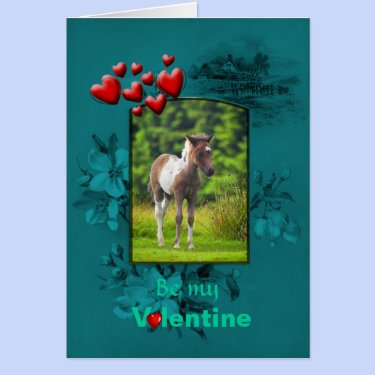 Valentines Day Dartmoor Pony Foal Greeting Card