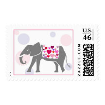 Valentines Day Elephant Stamp