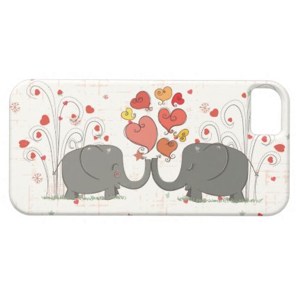 Valentine's Day Elephants in love with heart decoration - Cute Kawaii Elephant iPhone case