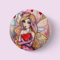 Valentine's Day Fairy Pinback Button