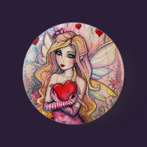 Valentine's Day Fairy Pinback Button buttons