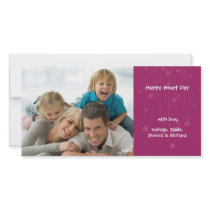 Valentine's Day Family Love Pink Photo Card