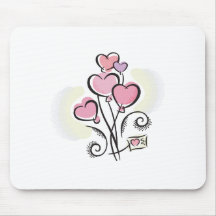Valentines Day Flowers Design Mouse Mat