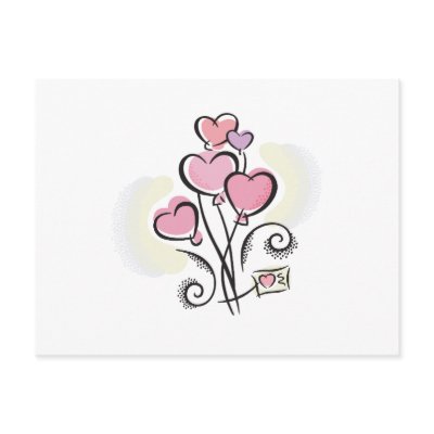 Valentines Day Flowers Design Postcards by Eholidayz