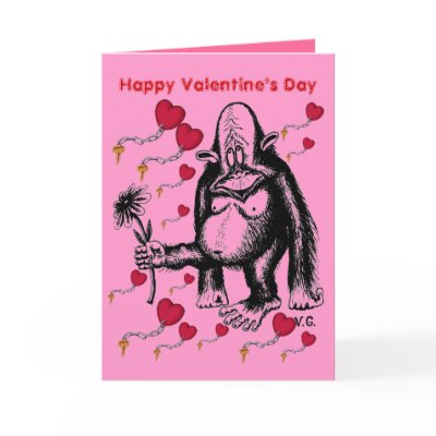 Hairstyles Valentine  on Valentine S Day Funny Monkey Card   3 15  Funny Valentine S Monkey