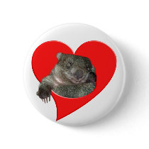 Valentine's Day Gifts, Wombat Love! buttons