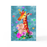 Valentine's Day Giraffe Greeting Card