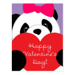 Valentine's Day Girl Panda Postcard