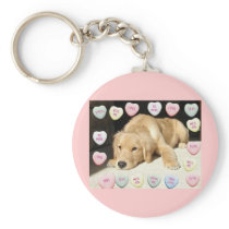 Valentine's Day Golden Retriever Key Chains