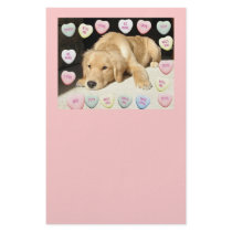 Valentine's Day Golden Retriever Stationery Paper