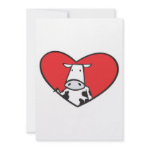 Valentines Day Heart Cow Personalized Invitation