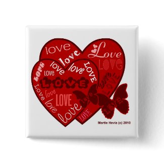Valentine's Day Hearts & Love Button/Pin (2) button