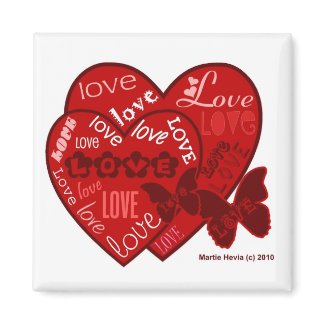 Valentine's Day Hearts & Love Magnet (2) magnet