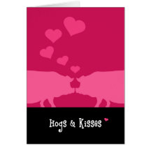 Valentine's Day Hugs and Kisses Greeting Card