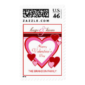 Valentine's Day Hugs and Kisses Postage Stamps stamp