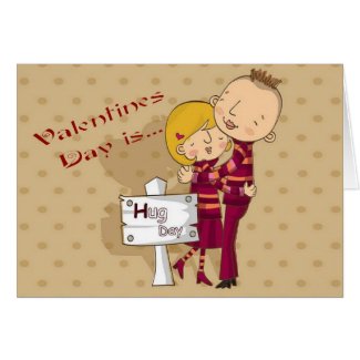 Valentine's Day is... Hug Day Cute Personalize Cards