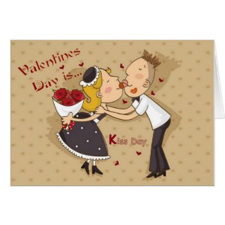 Valentine's Day is... Kiss Day Cute Personalize Cards
