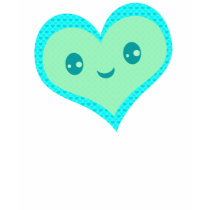 Valentine's Day Kawaii Blue Heart T-Shirt by jamiecreates1 Valentine's Day Kawaii Blue Heart T-Shirt