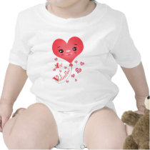 Valentine's Day Kawaii Heart Baby Bodysuit t-shirts by jamiecreates1 Valentine's Day Kawaii Heart Baby Bodysuit t-shirts