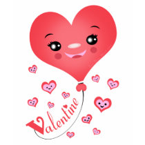 Valentine's Day Kawaii Heart T-Shirt by jamiecreates1 Valentine's Day Kawaii Heart T-Shirt