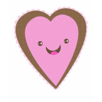 Valentine's Day Kawaii Pink / Brown Heart t-shirts by jamiecreates1 Valentine's Day Kawaii Pink / Brown Heart t-shirts