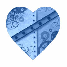 Valentine's Day light blue steampunk heart Acrylic Cut Outs