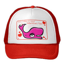 Valentine's Day Lovey Dovey Whale Illustration Trucker Hat