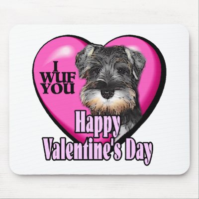 Valentine's Day Miniature Schnauzer Mouse Mats by DogsByDezign