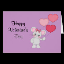 Valentine's Day Mouse with Balloons cards