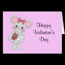 Valentine's Day Mouse with Flowers cards