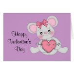 Valentine's Day Mouse with Heart Greeting Card
